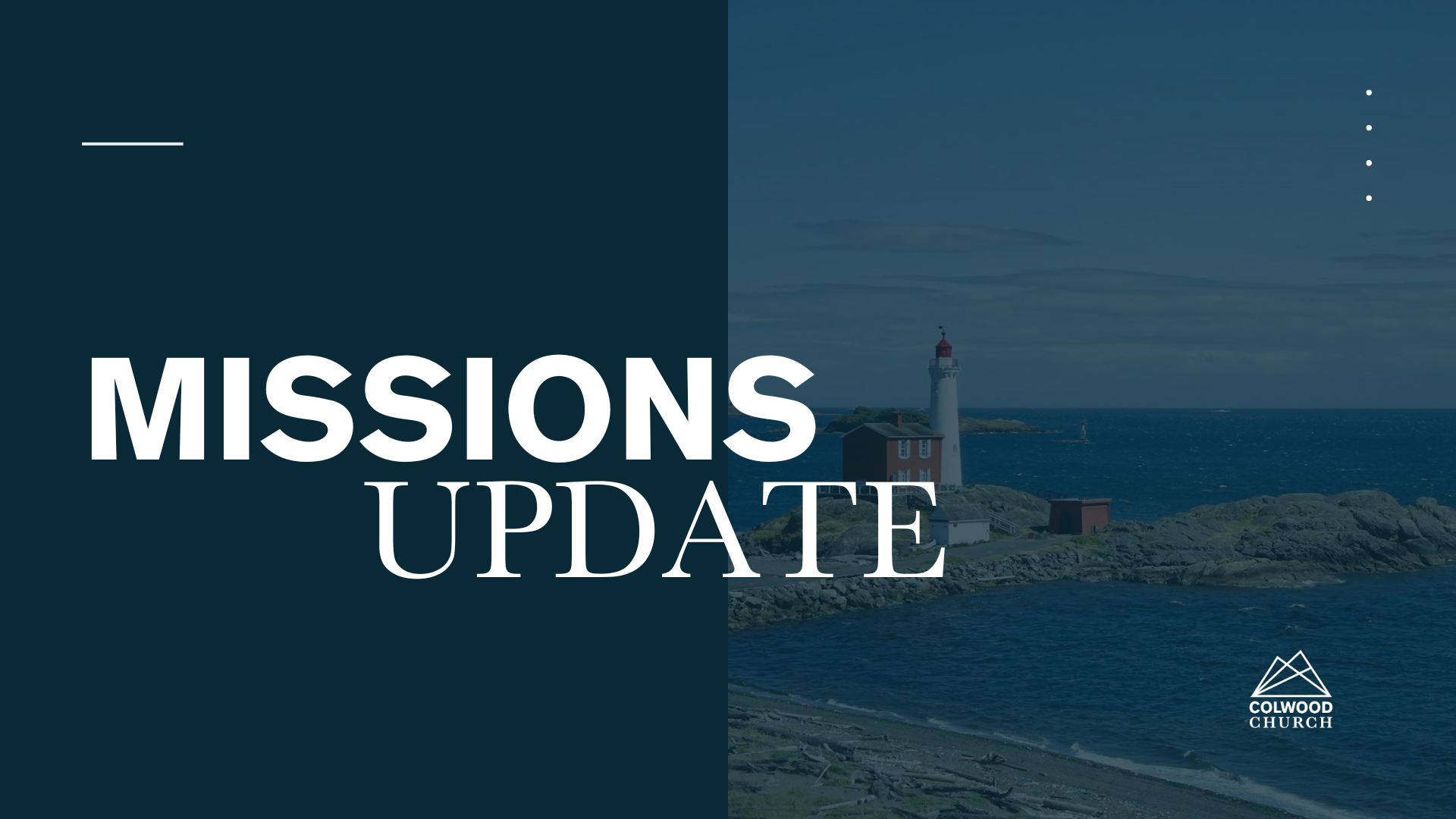 Mission Update - Tim Schindel