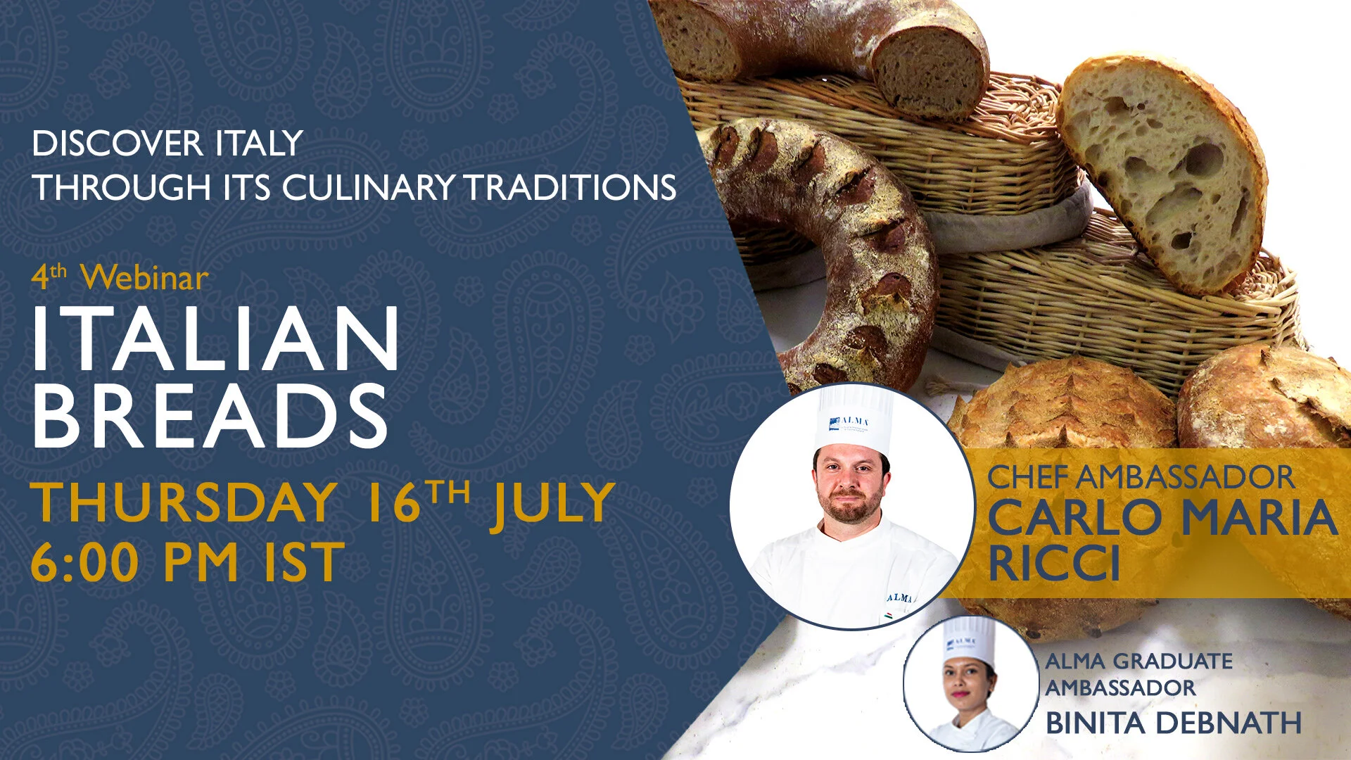 TRUE ITALIAN TASTE - Webinar on Italian Breads | 6 PM Onwards