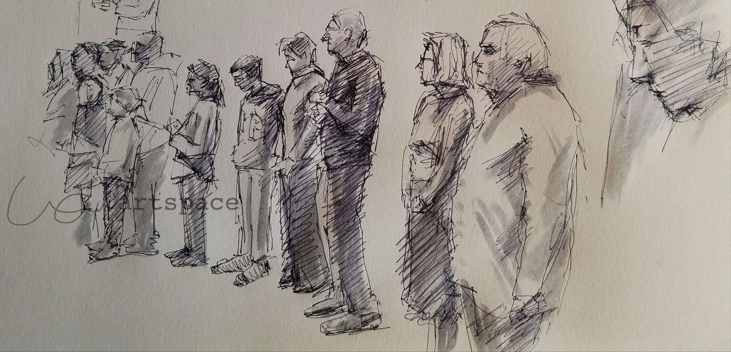  Pen and watercolor on paper 