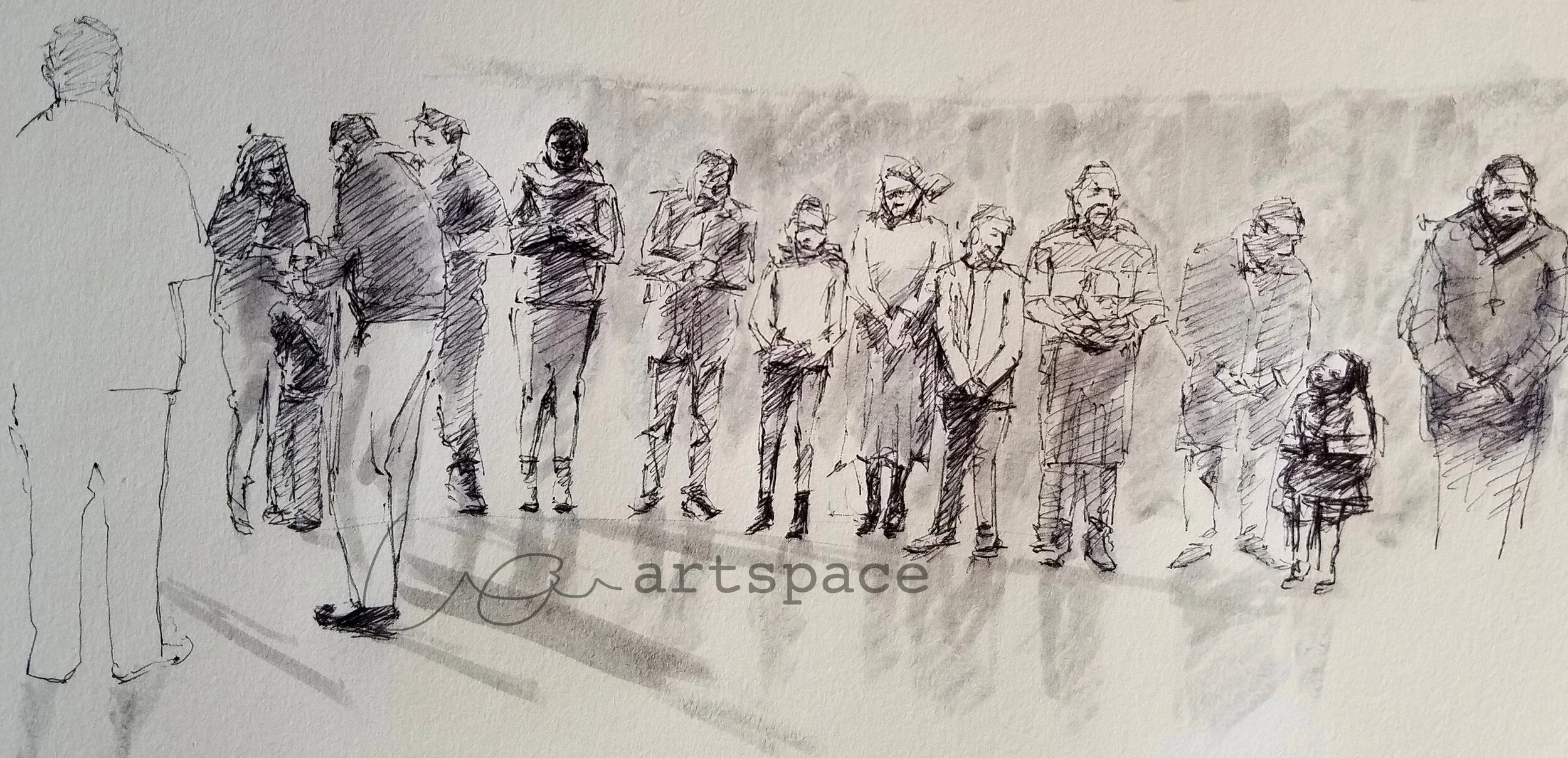  Pen and watercolor on paper 