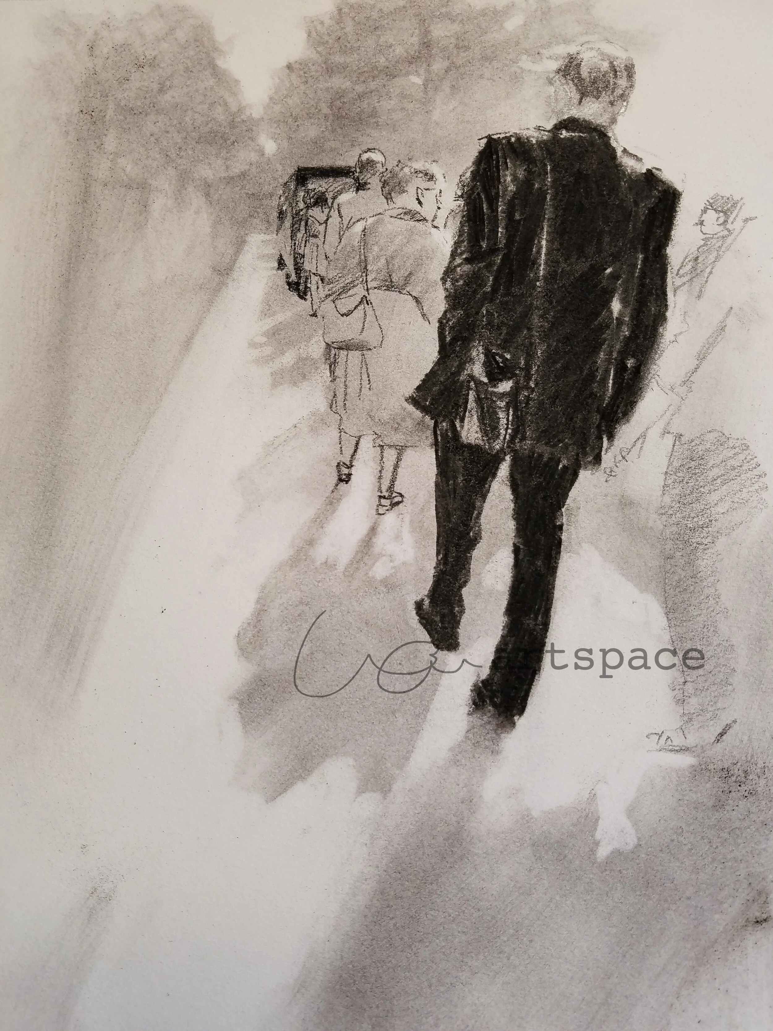  Charcoal on paper 