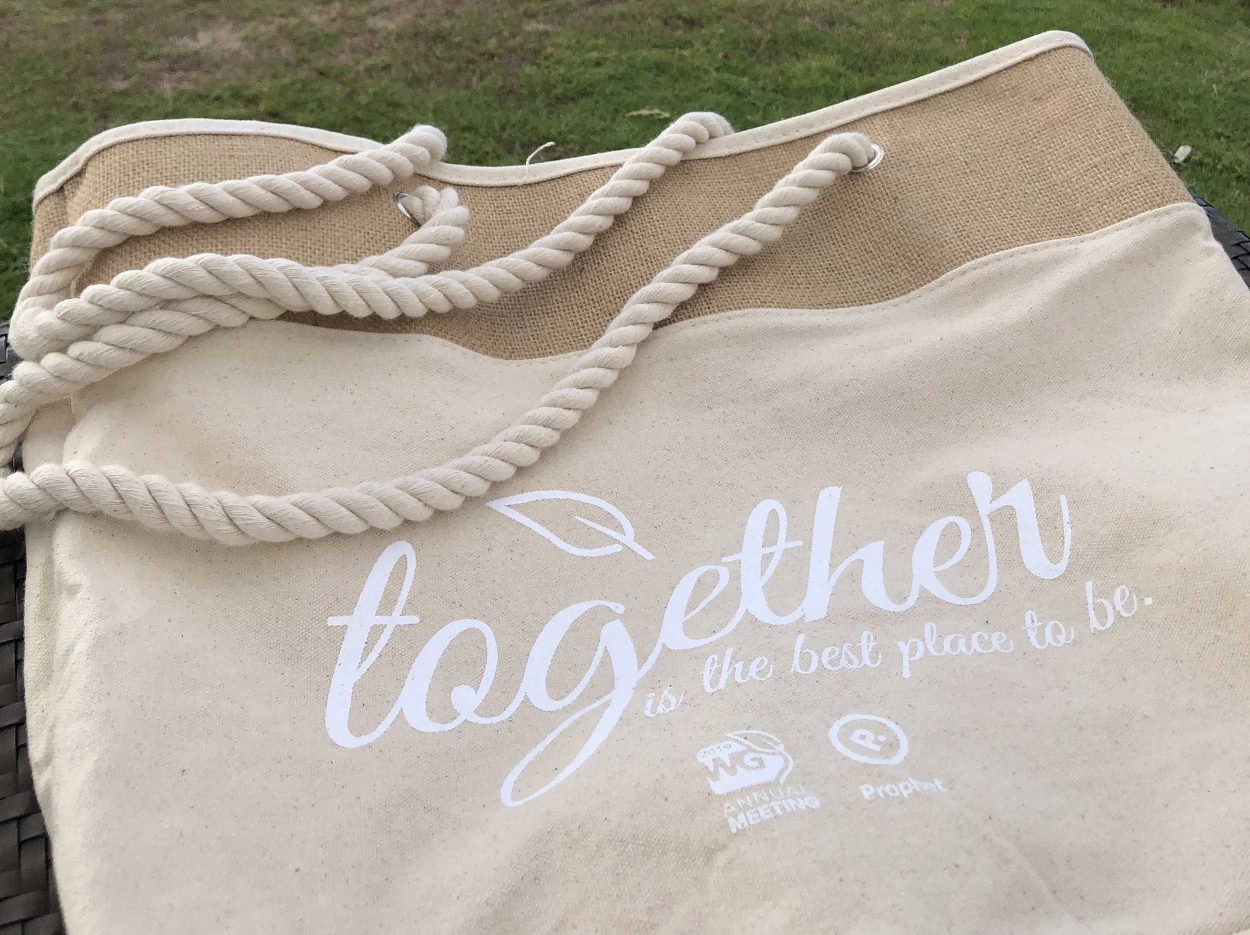 Prophet sponsored tote bags
