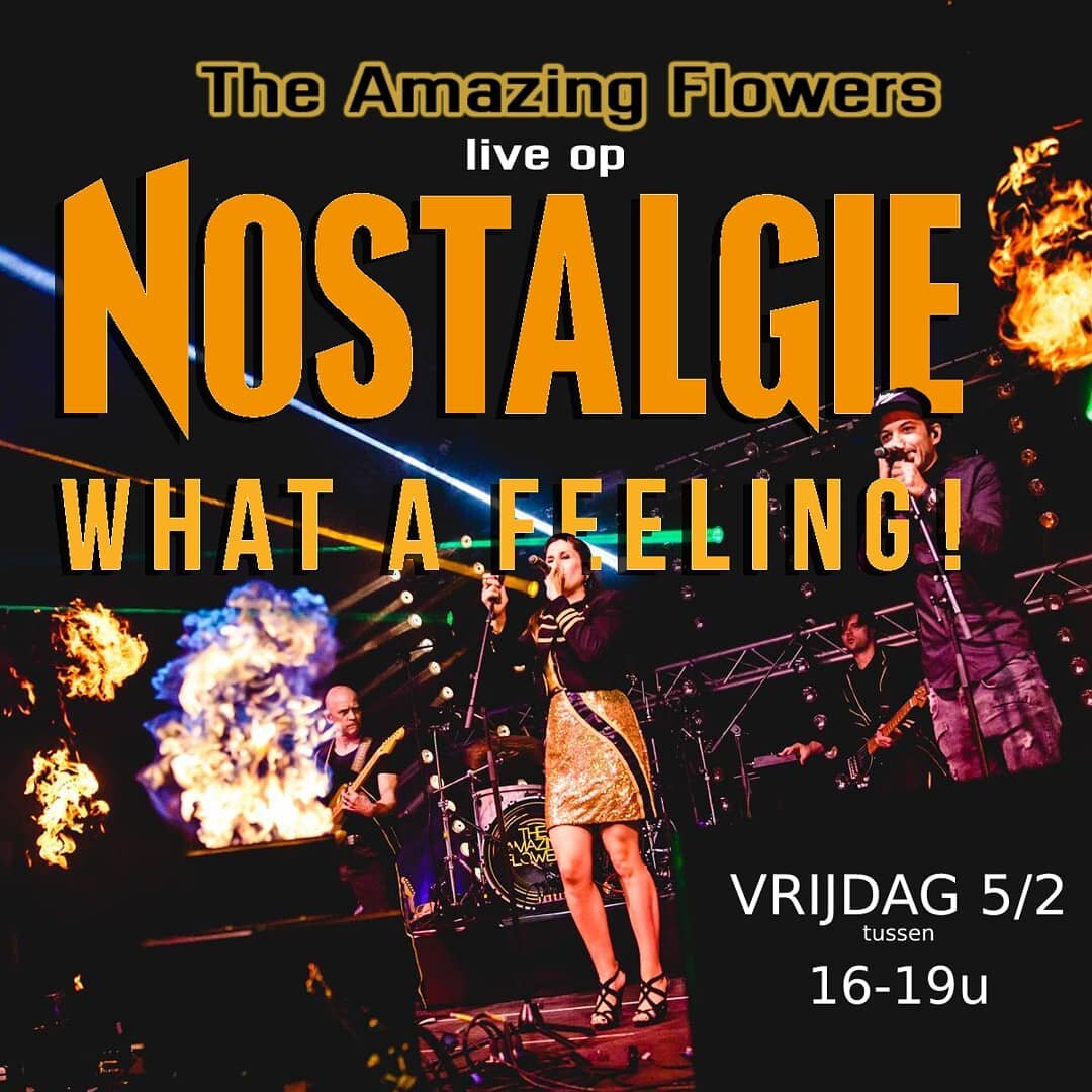 WHAT A FEELING! Vrijdag spelen wij live een knallende medley op radio @nostalgiewhatafeeling 🎵🎧🥳
Zin in! WIE LUISTERT tussen 16-19u? Let us know ⬇️
#tafopnostalgie #taf #theamazingflowers #whatafeeling