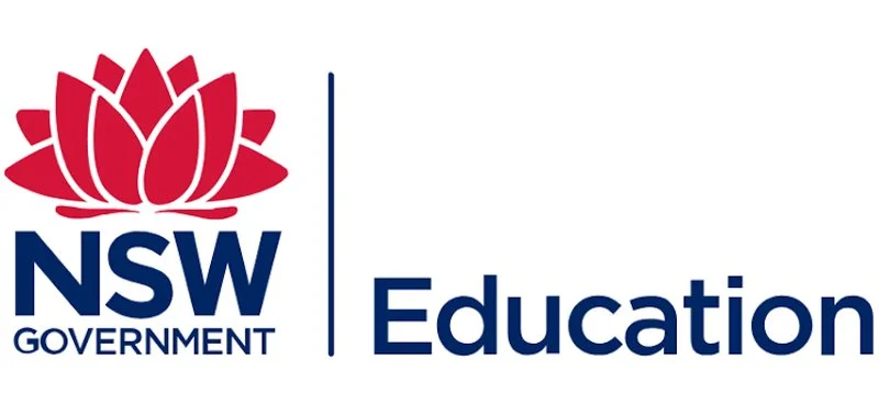 Logo of the New South Wales government with a red dawn flower and the words 'NSW Government Education'.