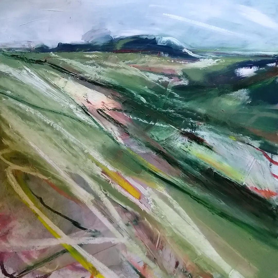 This one now sits in its new home, near Ealing. 
Rodborough Common, oil on board, 50cm x 50cm
.
#fineart #oilpainting #cotswolds #abstraction #commission #art