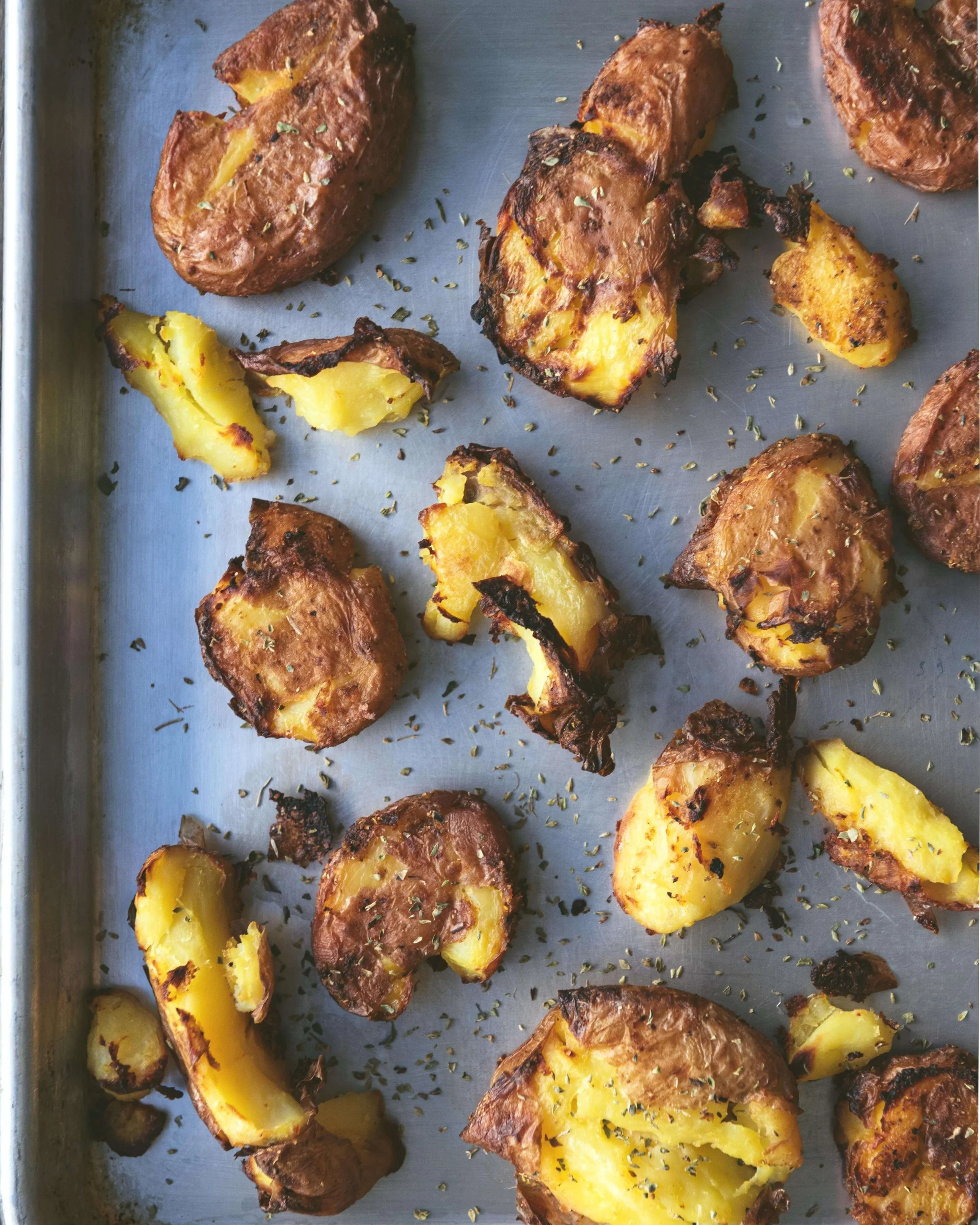 Super Simple Crispy Smashed Potatoes with Spicy Mayo