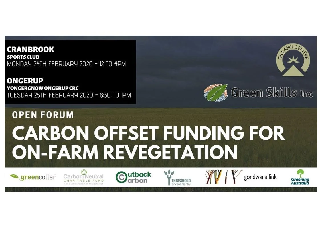 Carbon Offset Funding for On-Farm Revegetation (Cranbrook Open Forum)