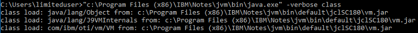 Figure 6: First few classes loaded by the installed java runtime.