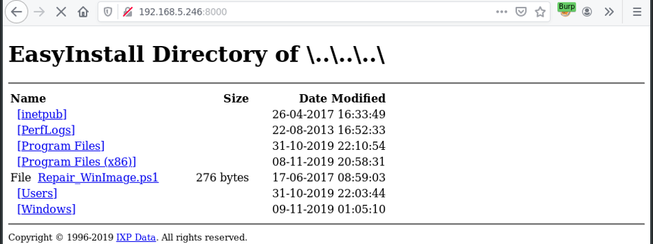 Directory Traversal (TCP 8000) as SYSTEM via EasyInstall Engine Service