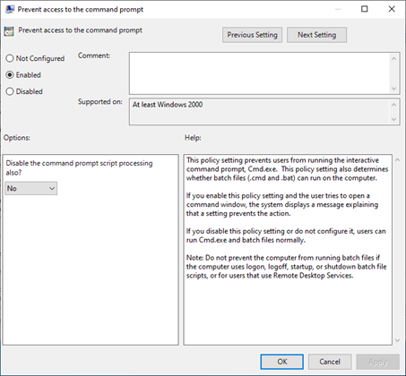 Configuring the Command Prompt Window