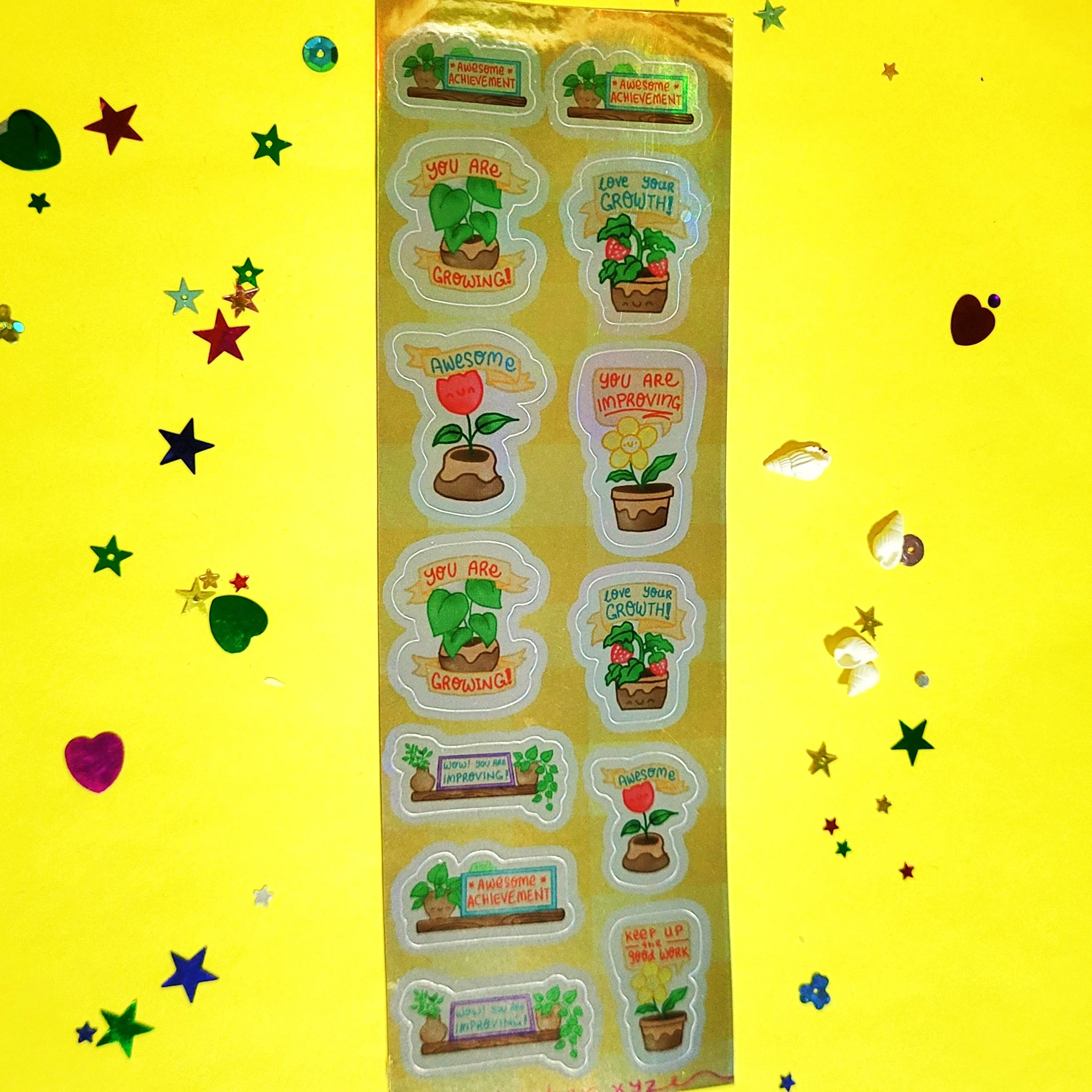 Growth mindset holographic Sticker Sheet (EL)