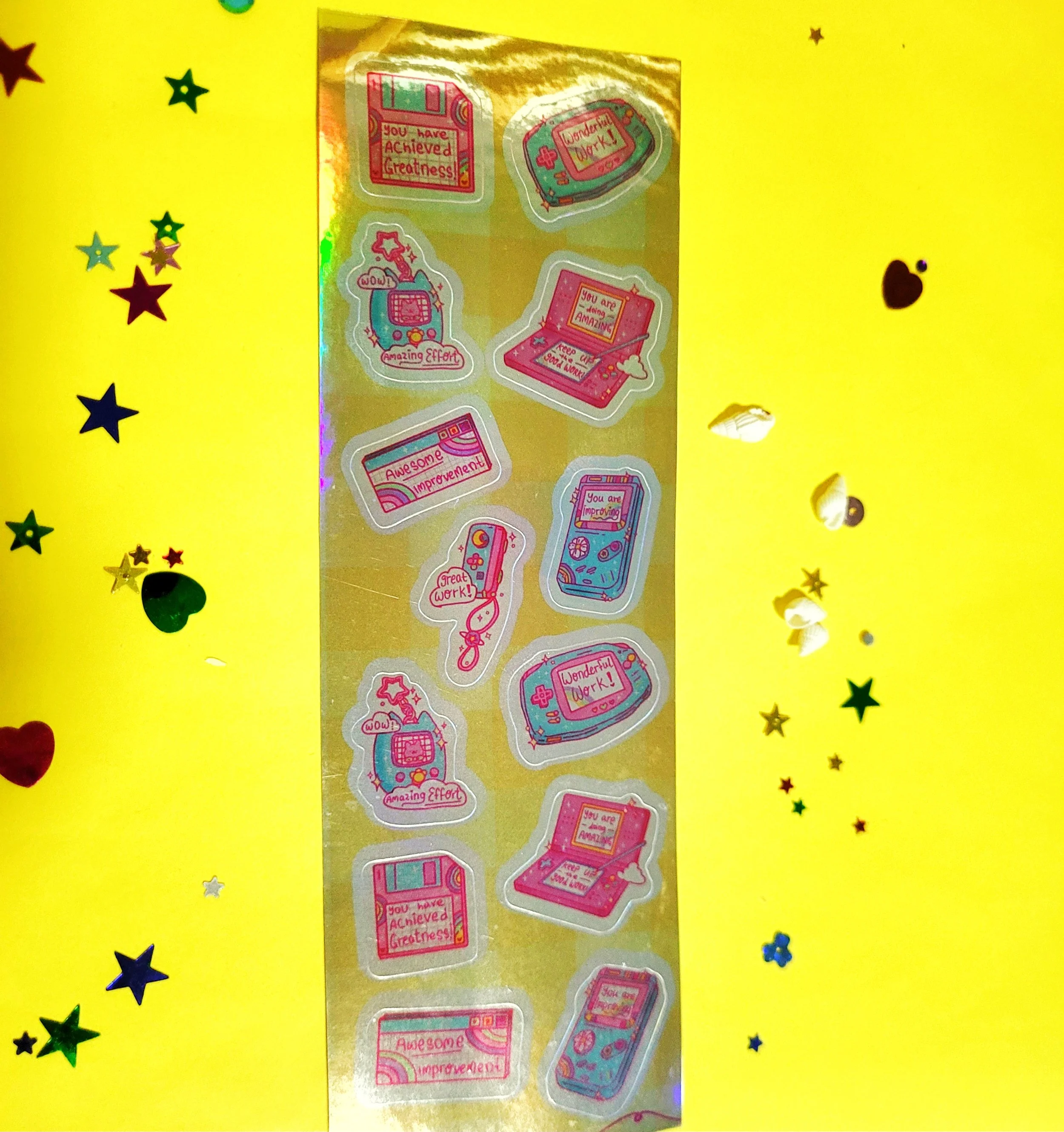 Gamer holographic Sticker Sheet (EL)