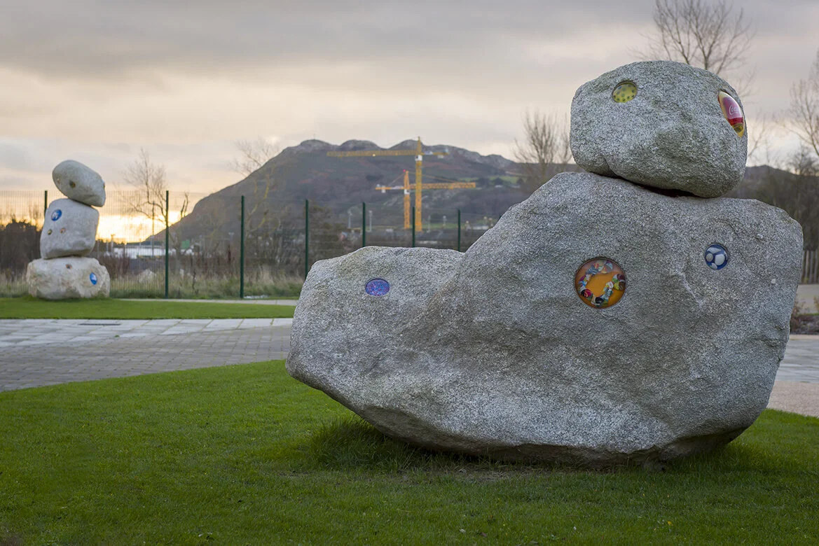 Irish Artist, Ruth E Lyons, Public Art, Public Sculpture, Future Fossil, Fossil Wonder, Colaiste Raithin, megalith