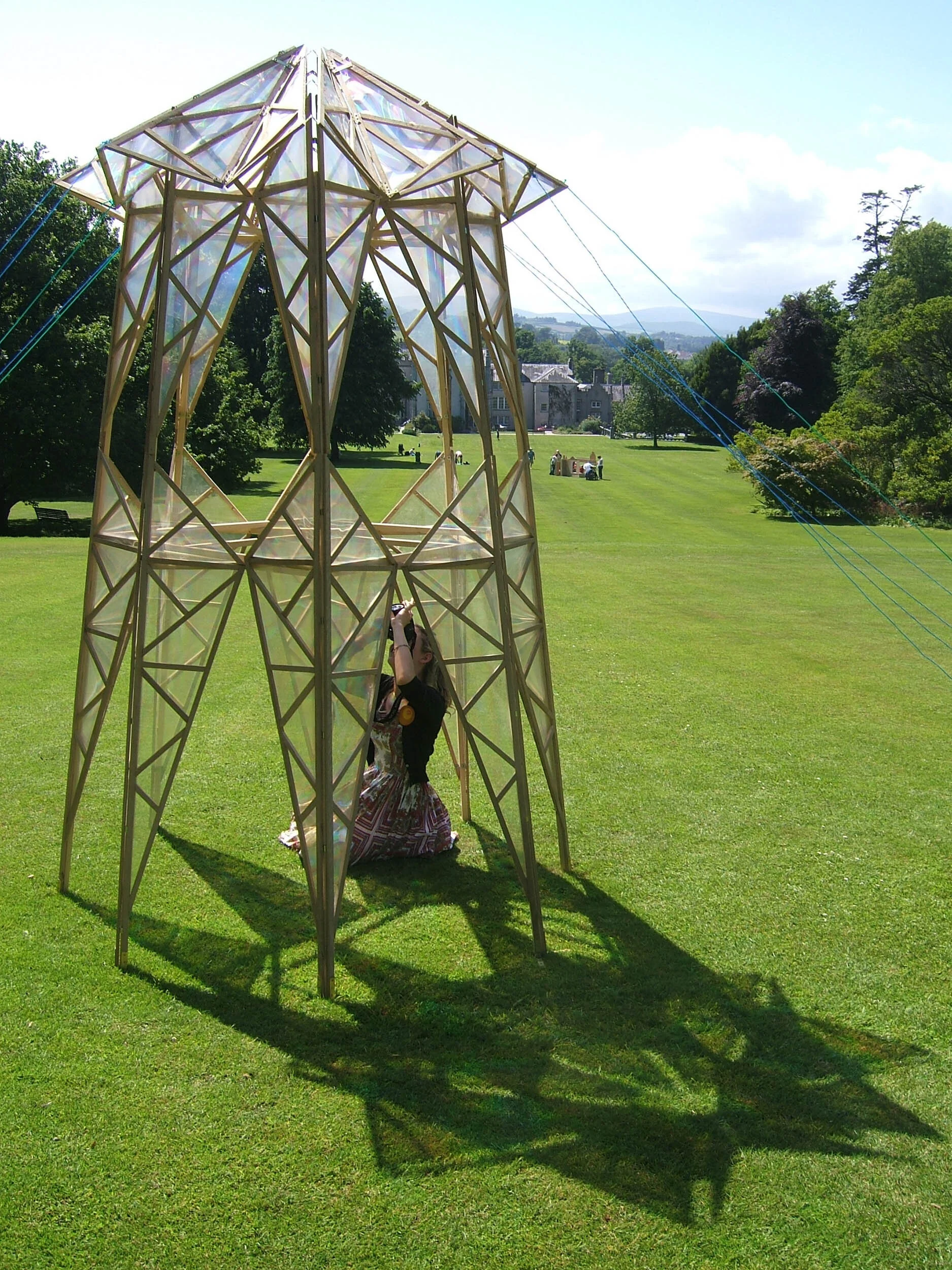 The Ecstasy of Power, 2008, American white oak, brass, diffraction grating
