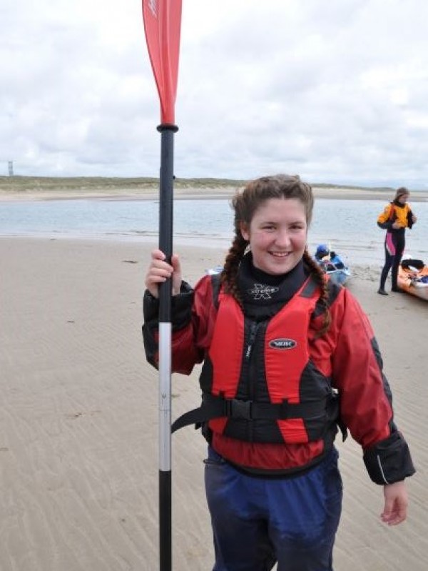 kayak paddling on the Welsh coast