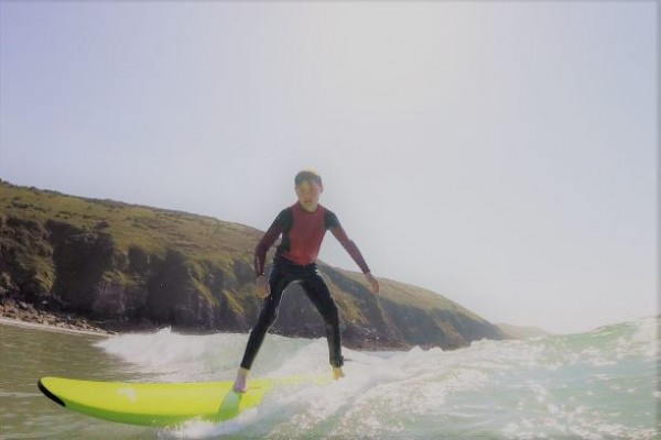 teenager surfing activity