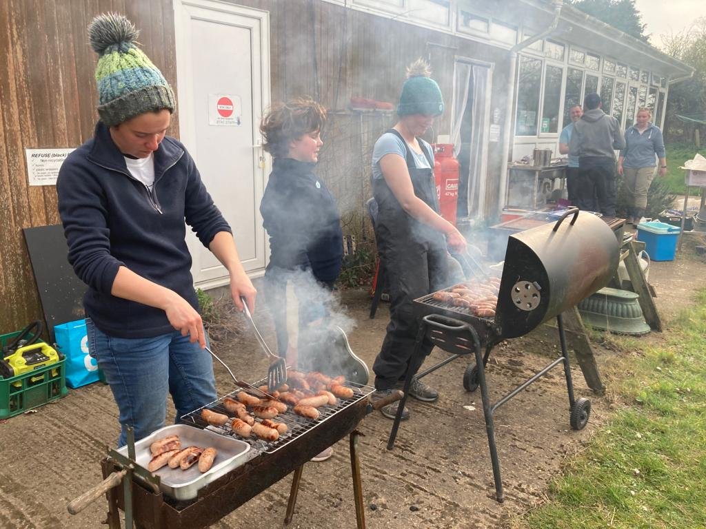 Having a BBQ on Christian youth camp