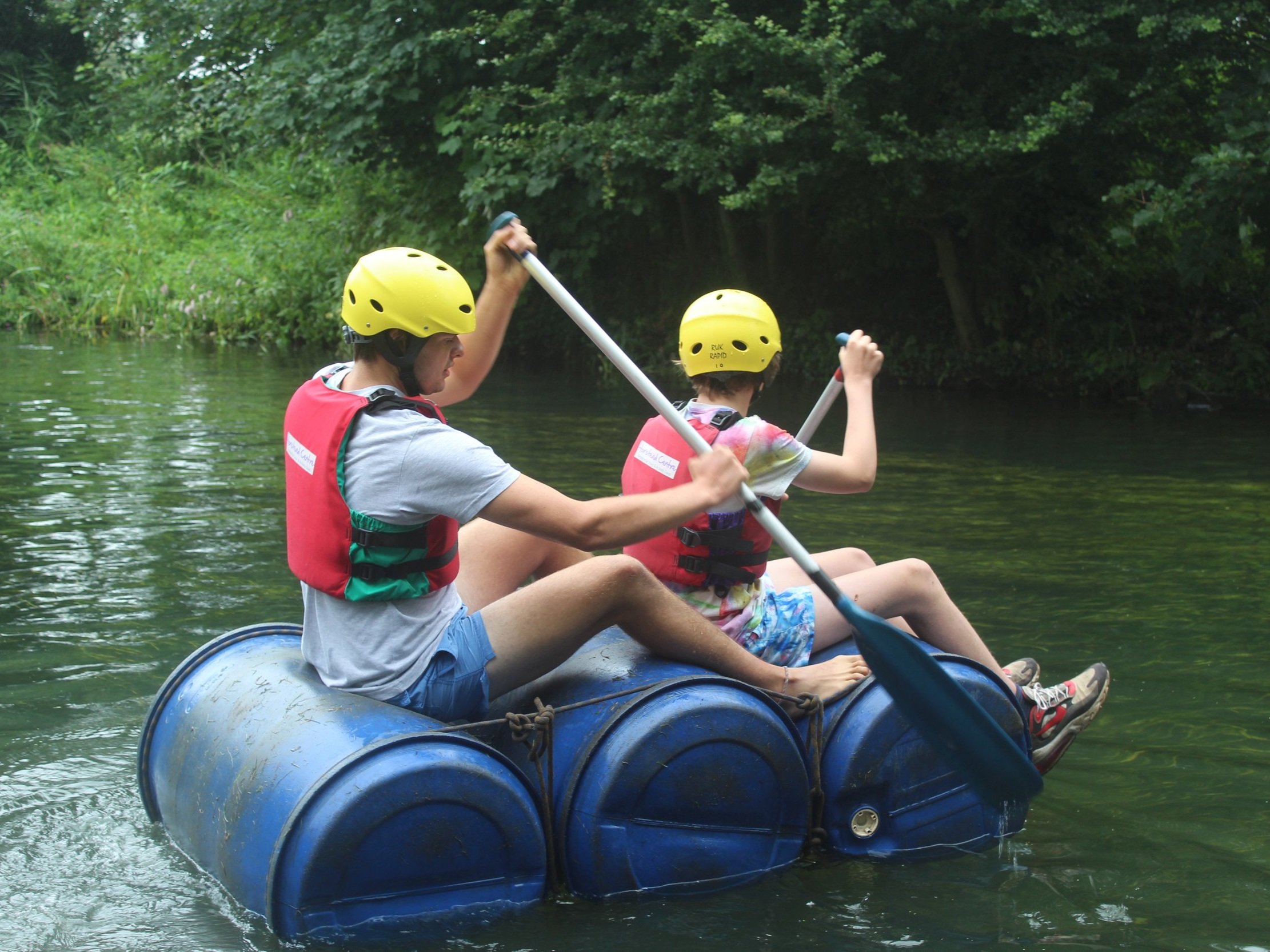 Rafting on a multi-activity holiday for children