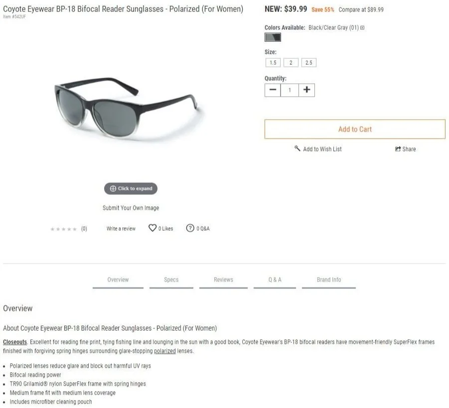   Product Overview: Coyote Eyewear      