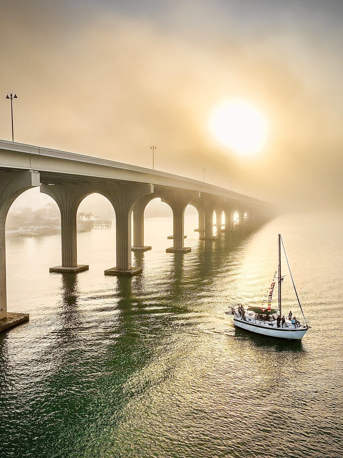 Fog sweep at Boca Ciega Bridge