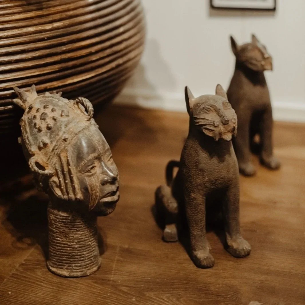 Duo Leopards en bronze