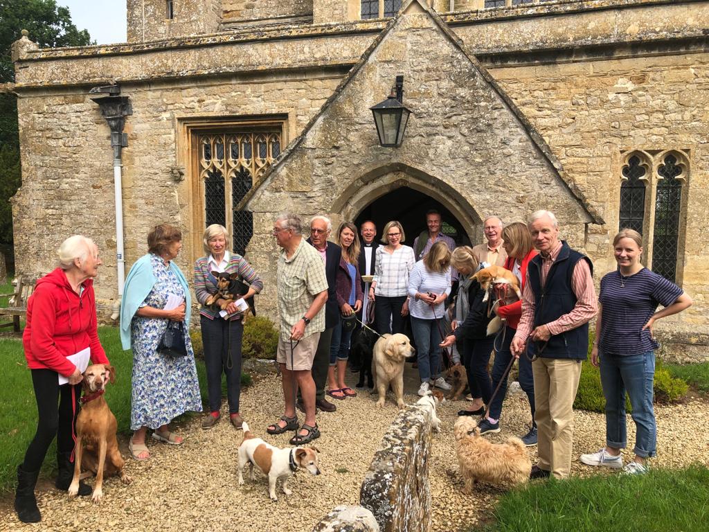 The Wet Nose Service (Dog Service) at St Leonards, Bledington was attended by several well behaved dogs and their owners. The service led by Revd Stephen Blake celebrated 'All Creatures, Great and Small'.