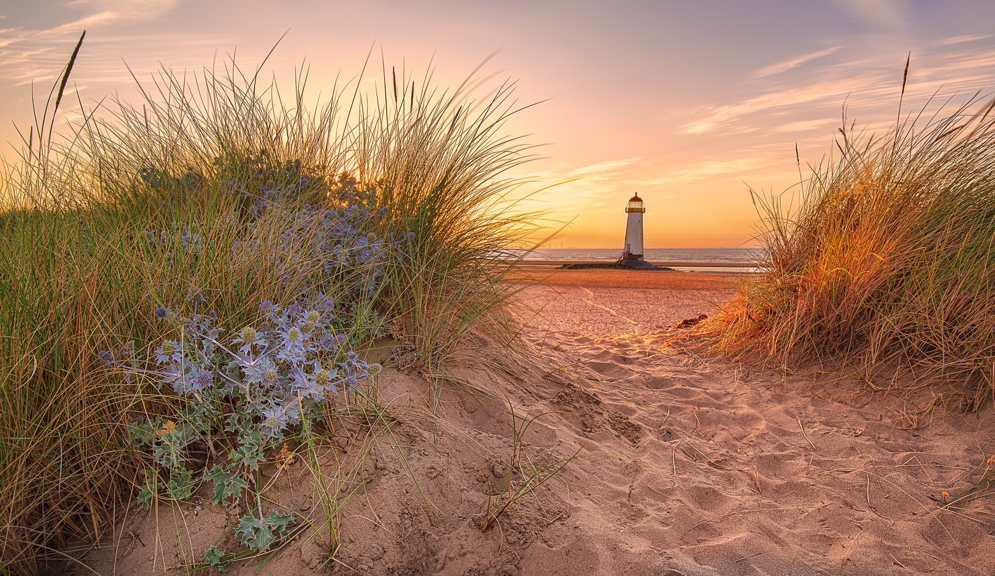 Leaning Lighthouse Sunset