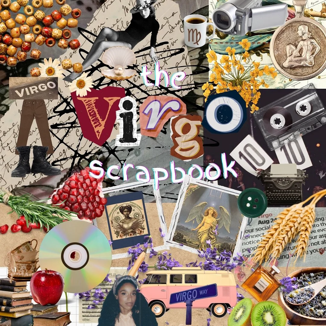 Welcome to the Virgo scrapbook. Strap in for a wild season 🤪 
&bull;
&bull;
&bull;
&bull;
&bull;
#astrology #astrologer #virgo #virgoseason #zodiac #blackastrologer #dmvastrologer #liannelahavas #horoscope #virgoszn #eclipse