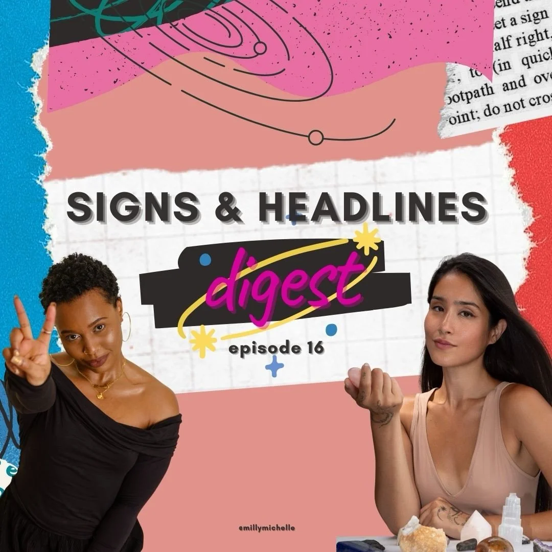 ICYMI an all-new episode of Signs &amp; Headlines is on the &lsquo;tube. It&rsquo;s your one stop shop for a *nutritious* astrological recap of all things culture ✨ w/ @thepopastrologist &hearts;️ LINK IN BIO 💻
&bull;
&bull;
&bull;
&bull;
#astrology