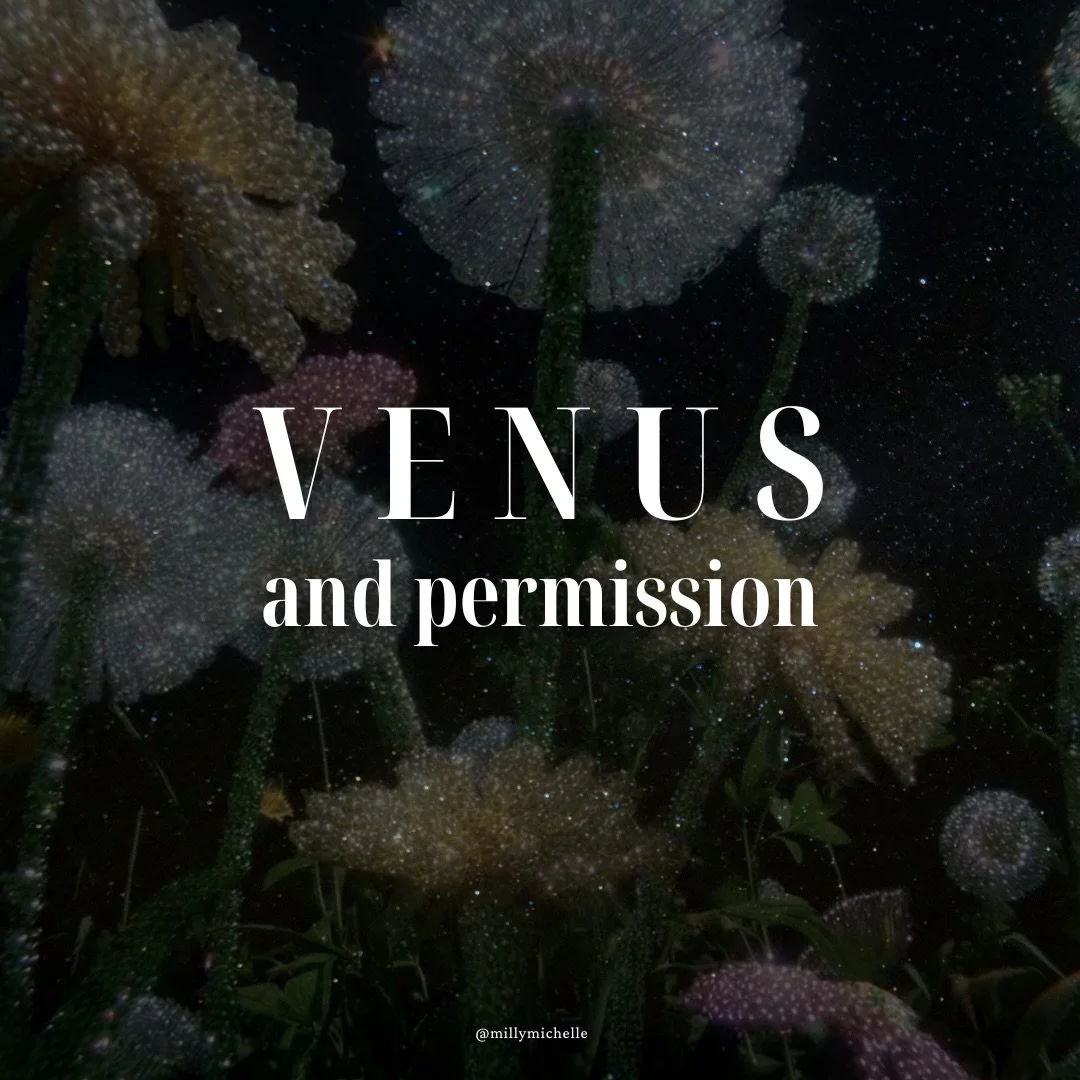 I thought it would be interesting to view Venus through the lens of permission &mdash; as in, what someone must permit in *you* in order for love to flourish. Not necessarily what someone must bring to the table. Or what you are after. Rather, what e