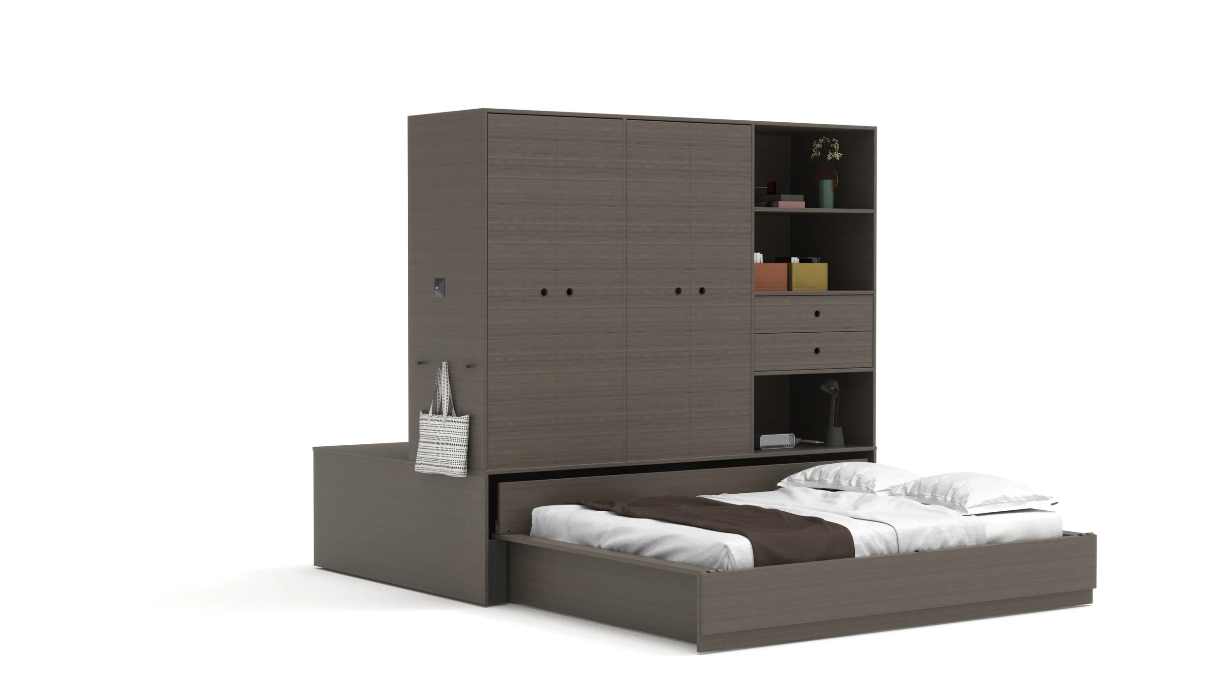 Copy of Queen Bed - Walnut Color Finish