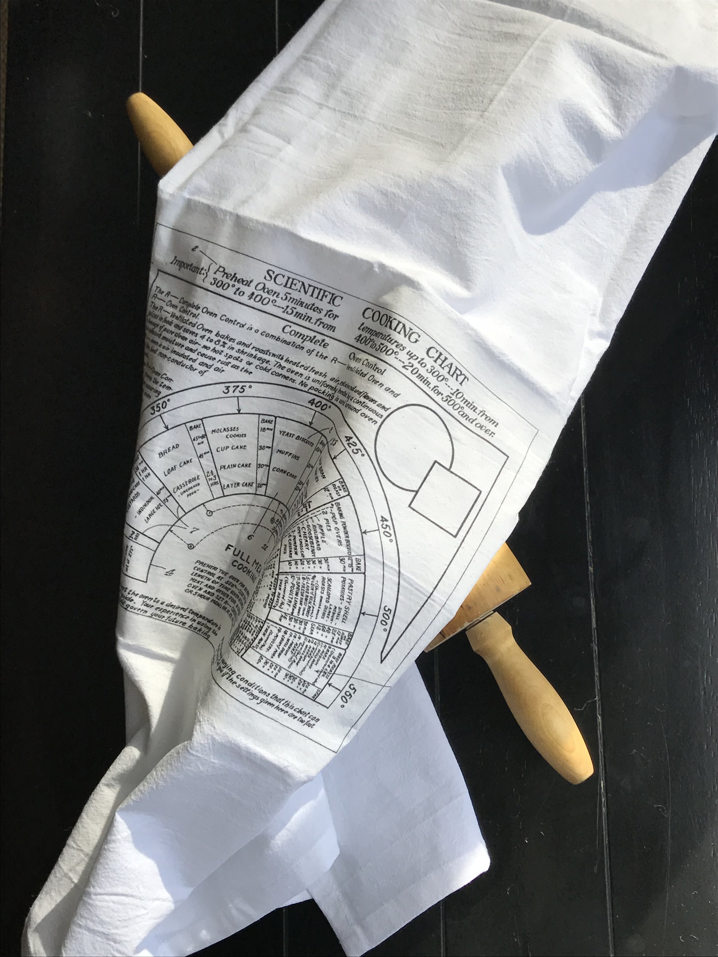 Tea towel- vintage scientific cooking chart