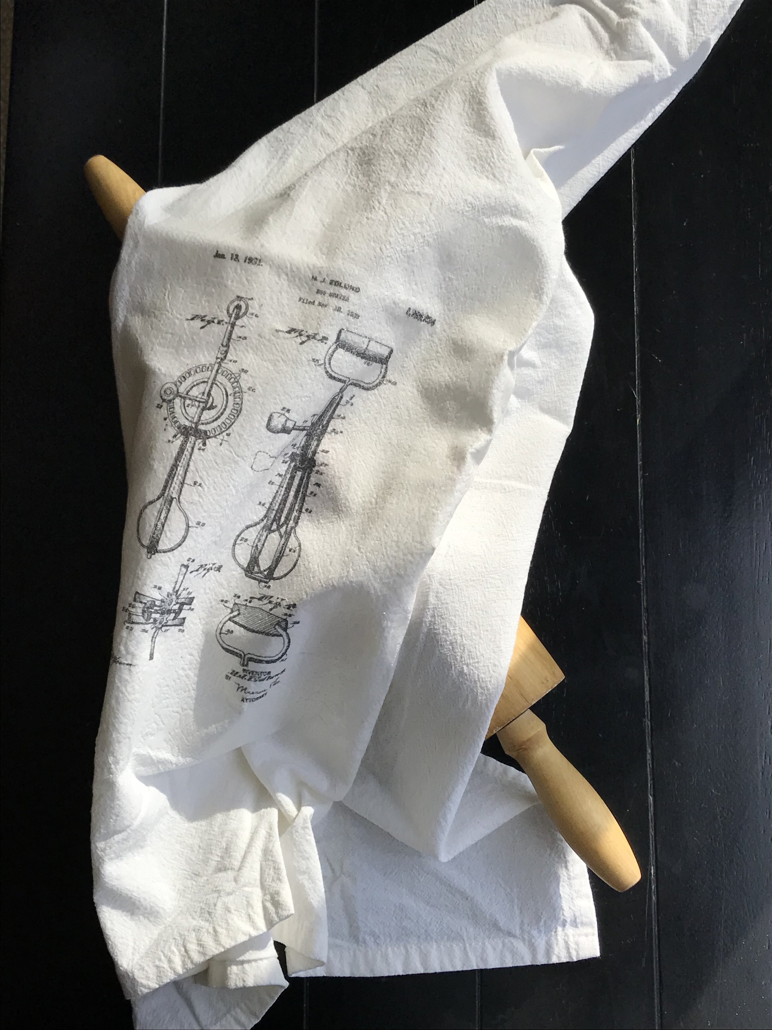 Tea towel- egg beater patent