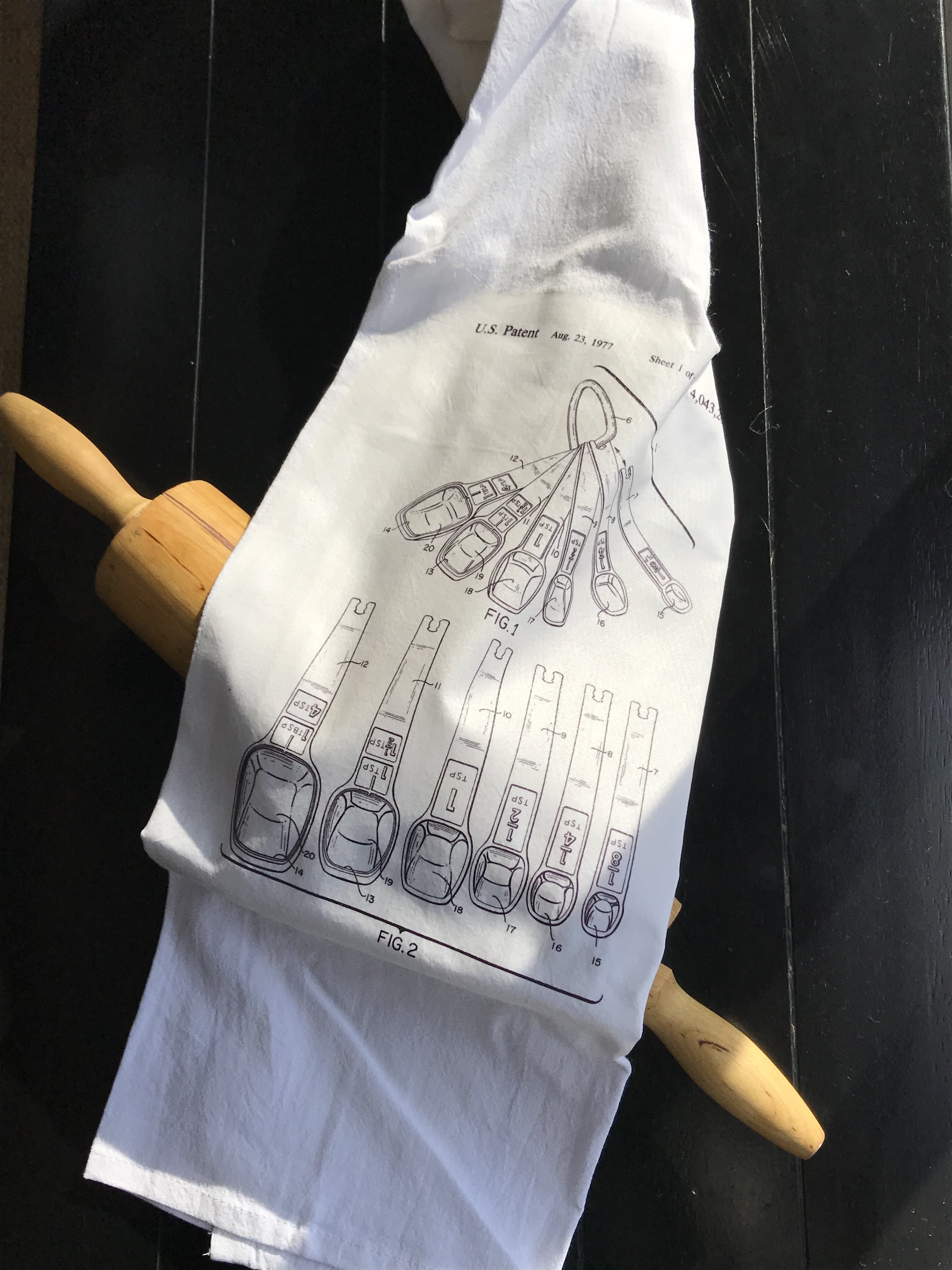 Tea towel- mixing spoons patent
