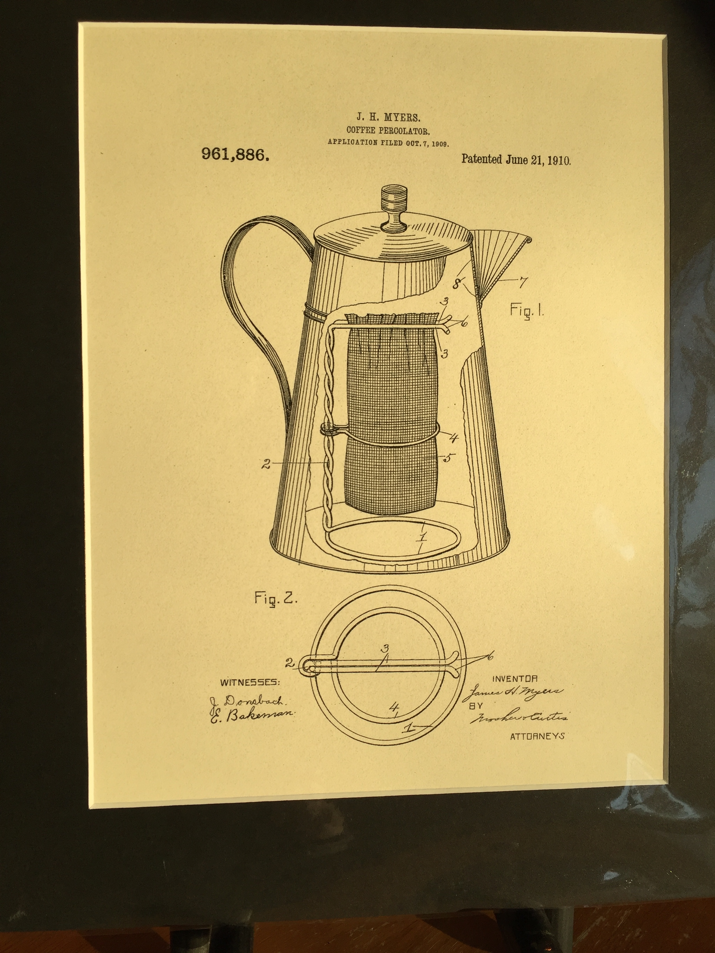 Percolator matted patent print