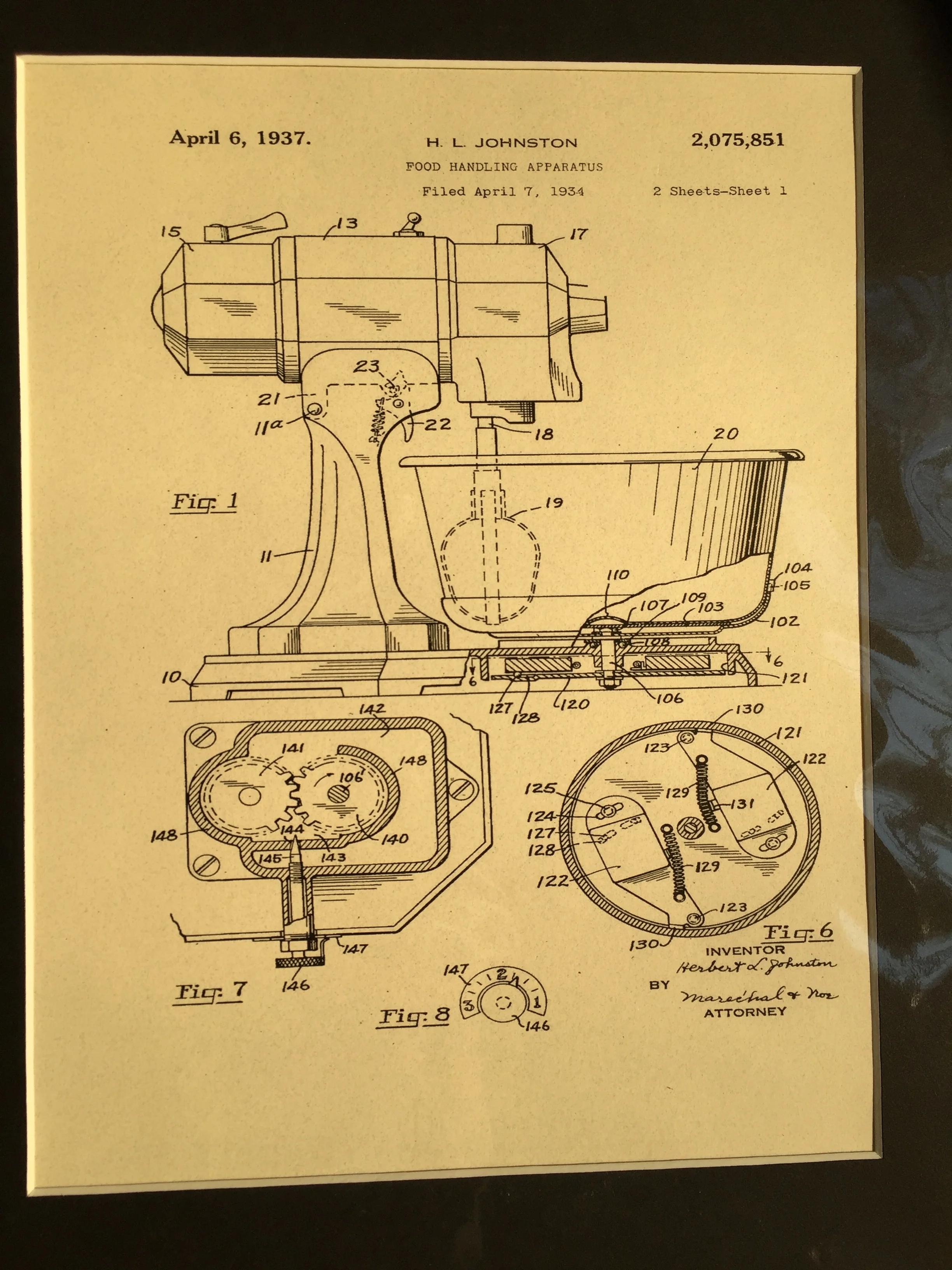 Electric mixer matted patent print