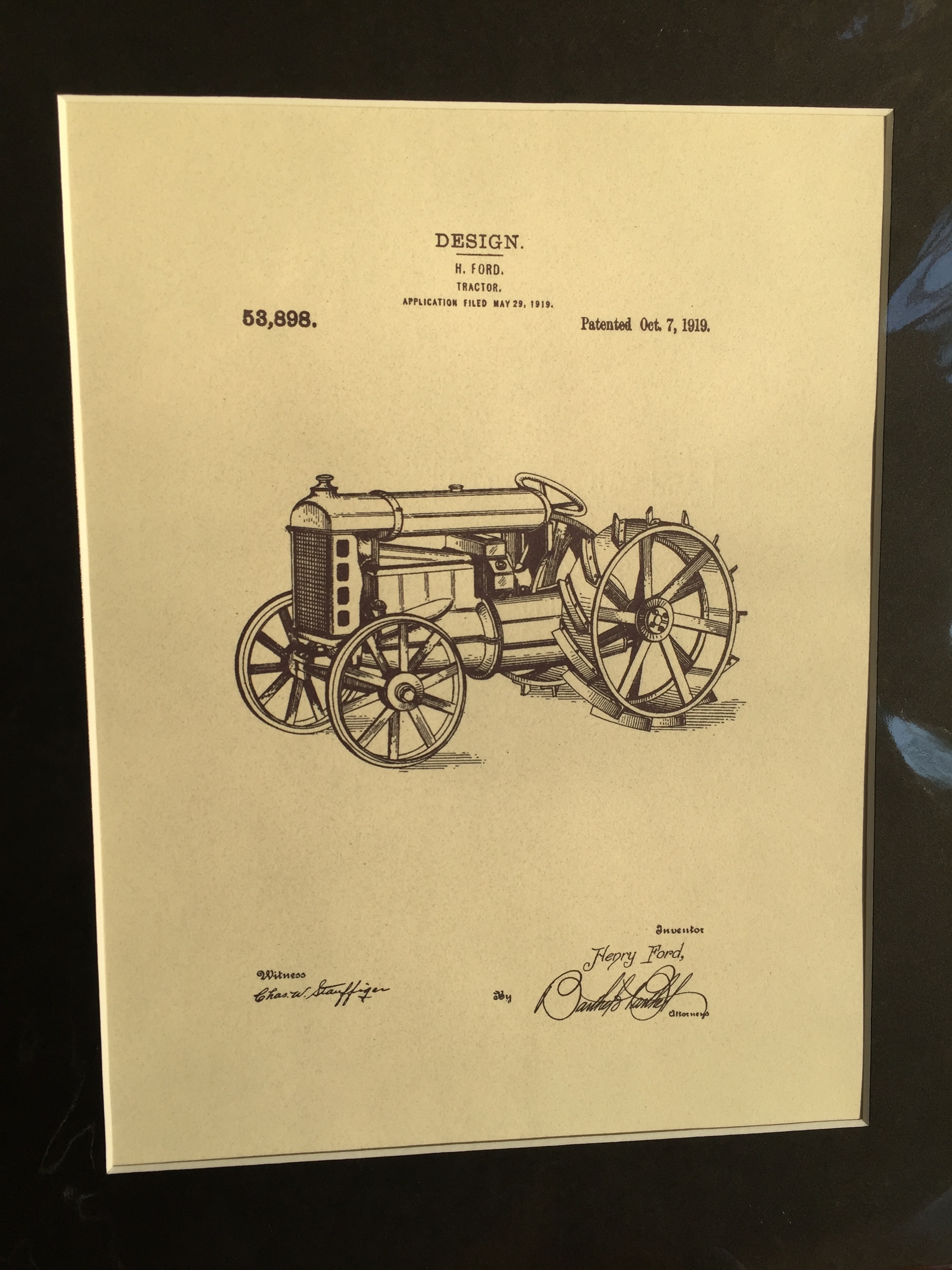 Tractor 1 matted patent print