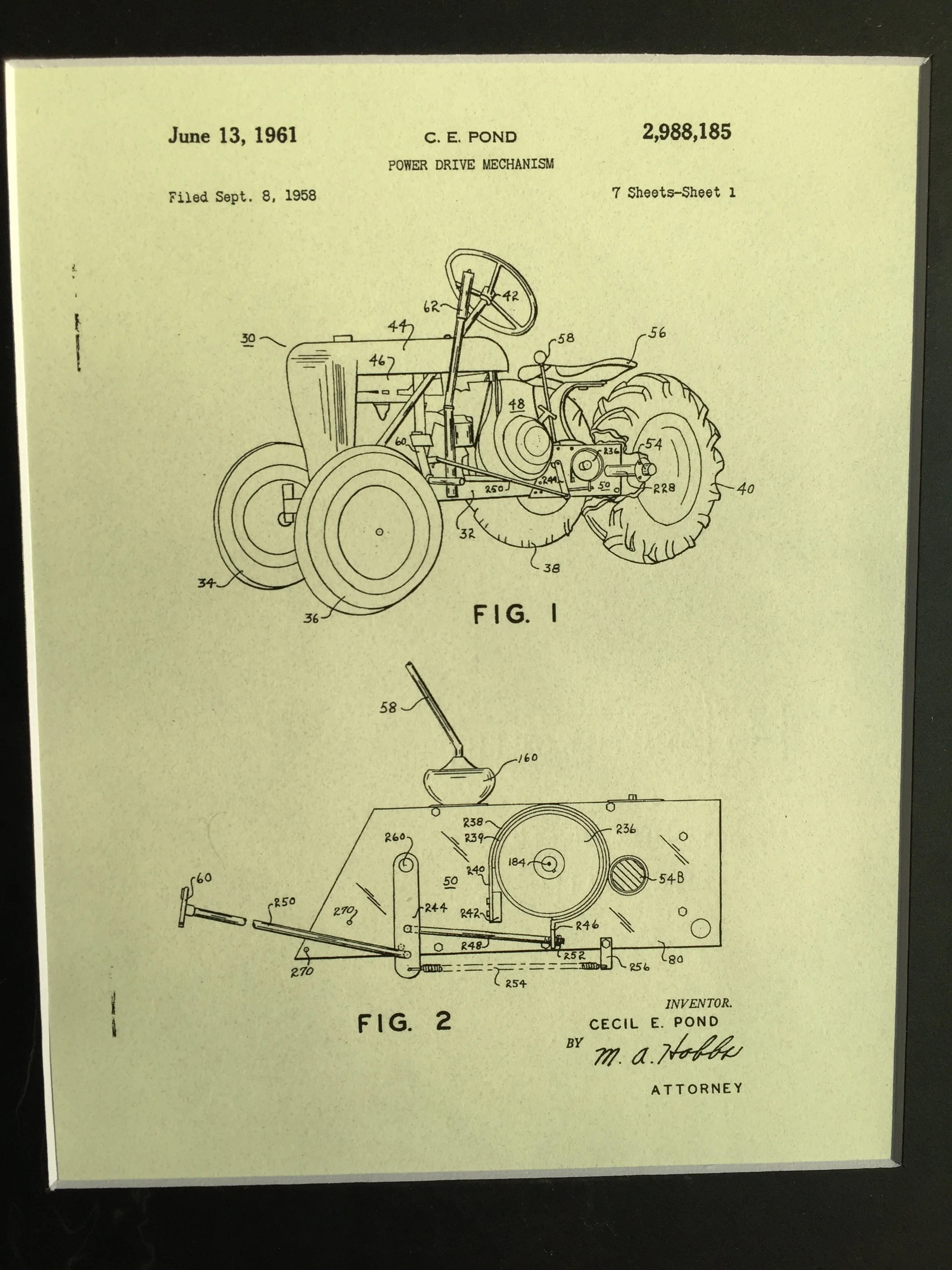 Tractor 2 matted patent print