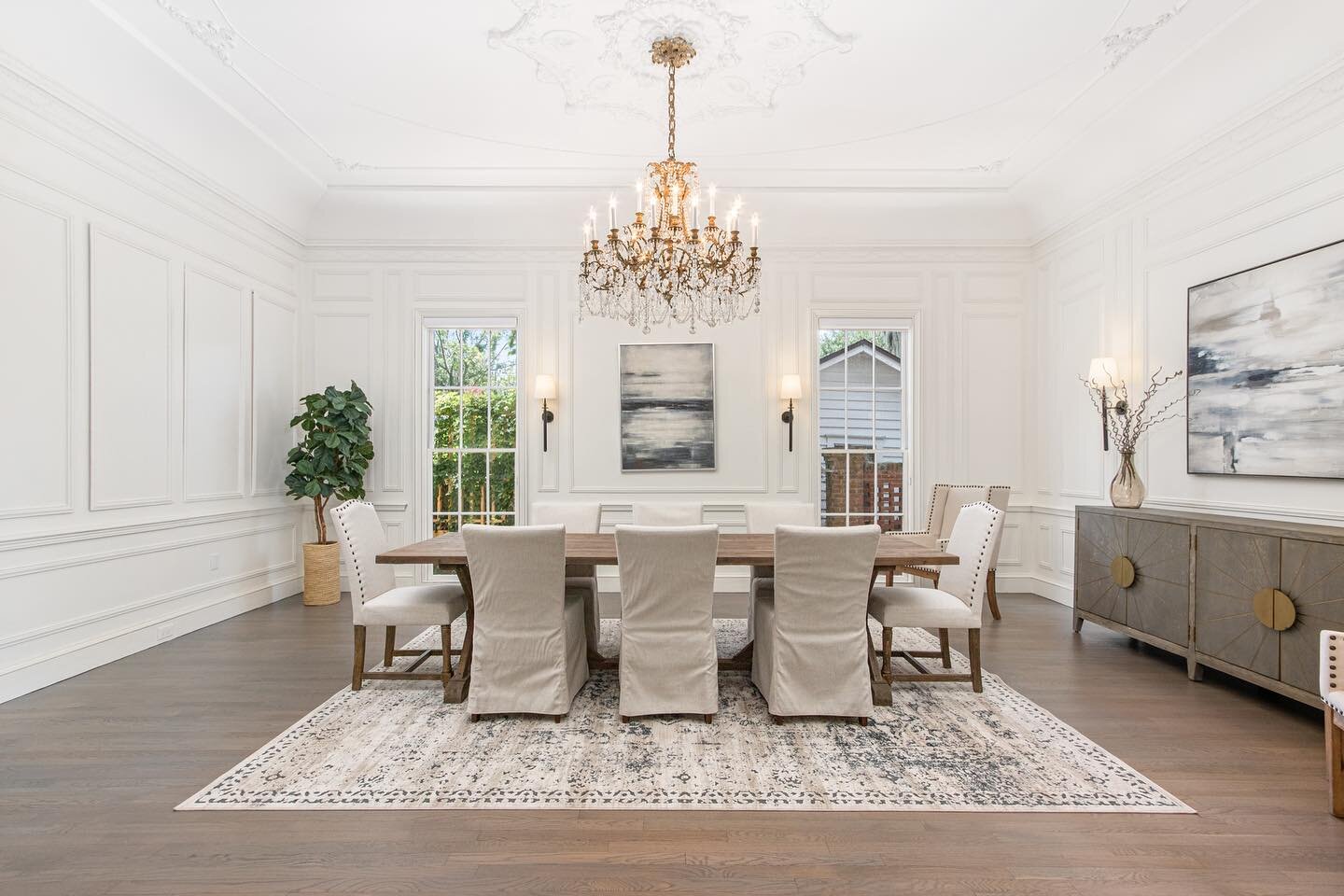 We will reinstate the tradition of Sunday dinners for the sole purpose of utilizing this amazing dining room!

We have luxury dining sets that can help complete the look of your beautiful listing! Contact us for details on furniture rental opportunit
