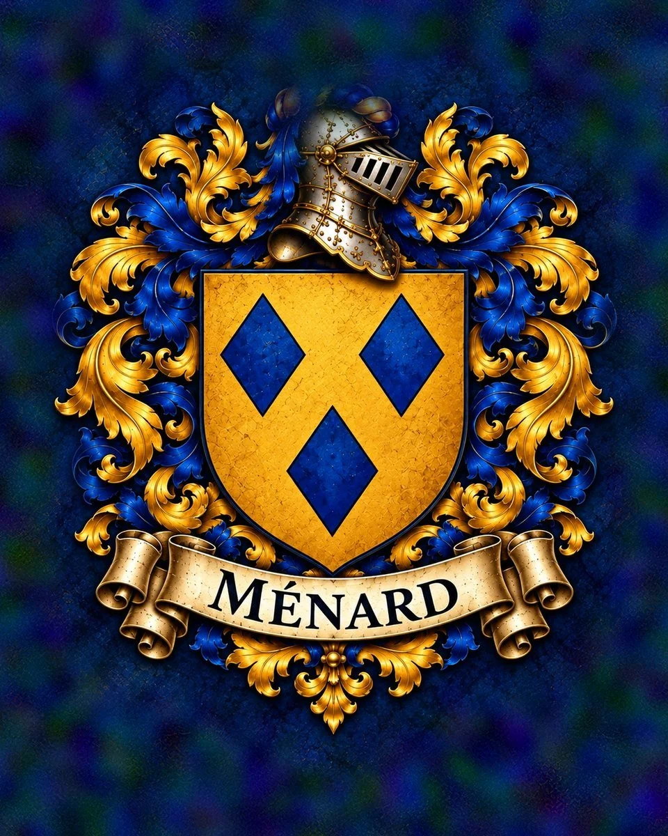 Ménard crest, husband, helmet facing right