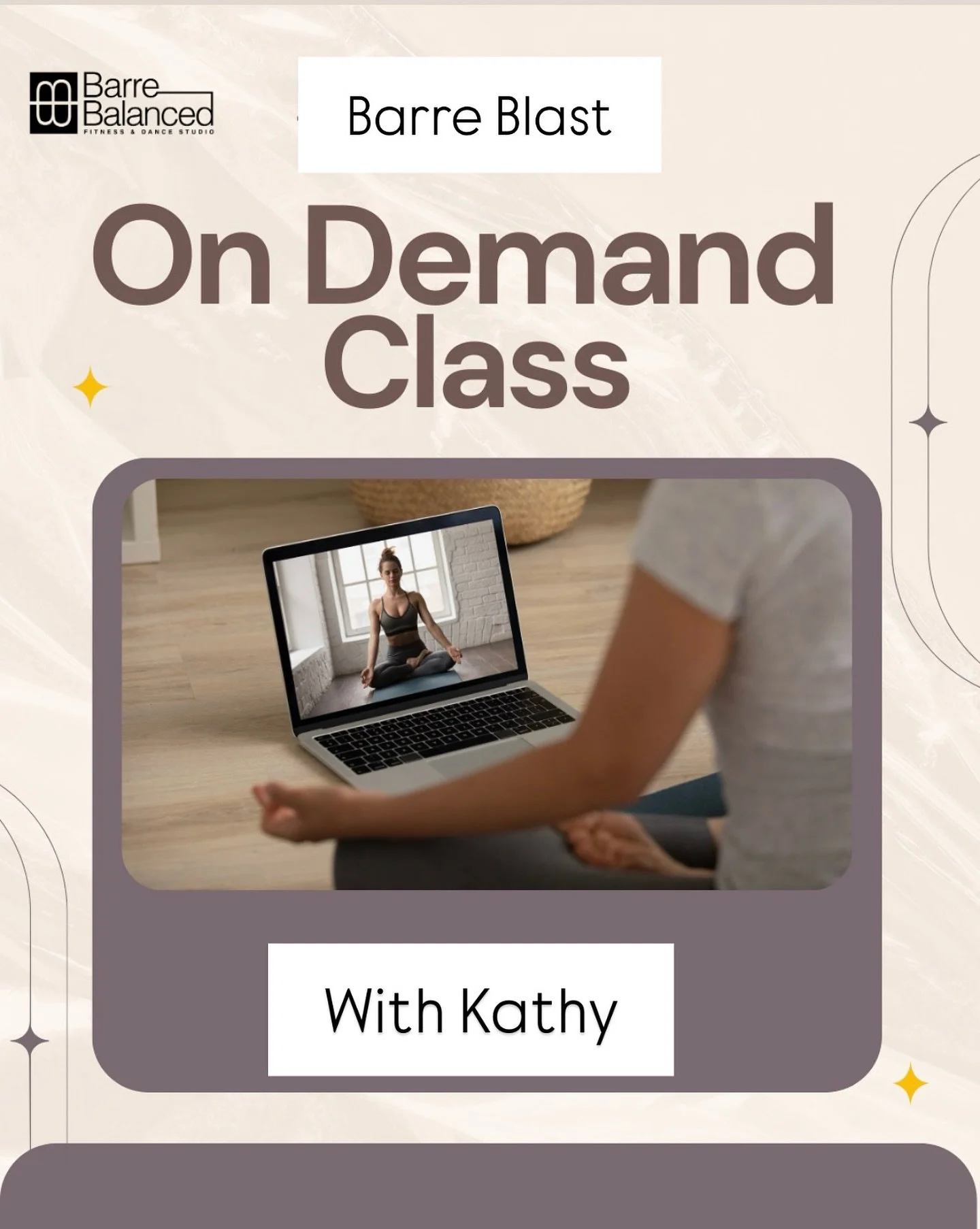 A 30 minute Barre Balanced blast with Kathy was added to our On Demand library. Available now! Single class or monthly rental☄️🔥
