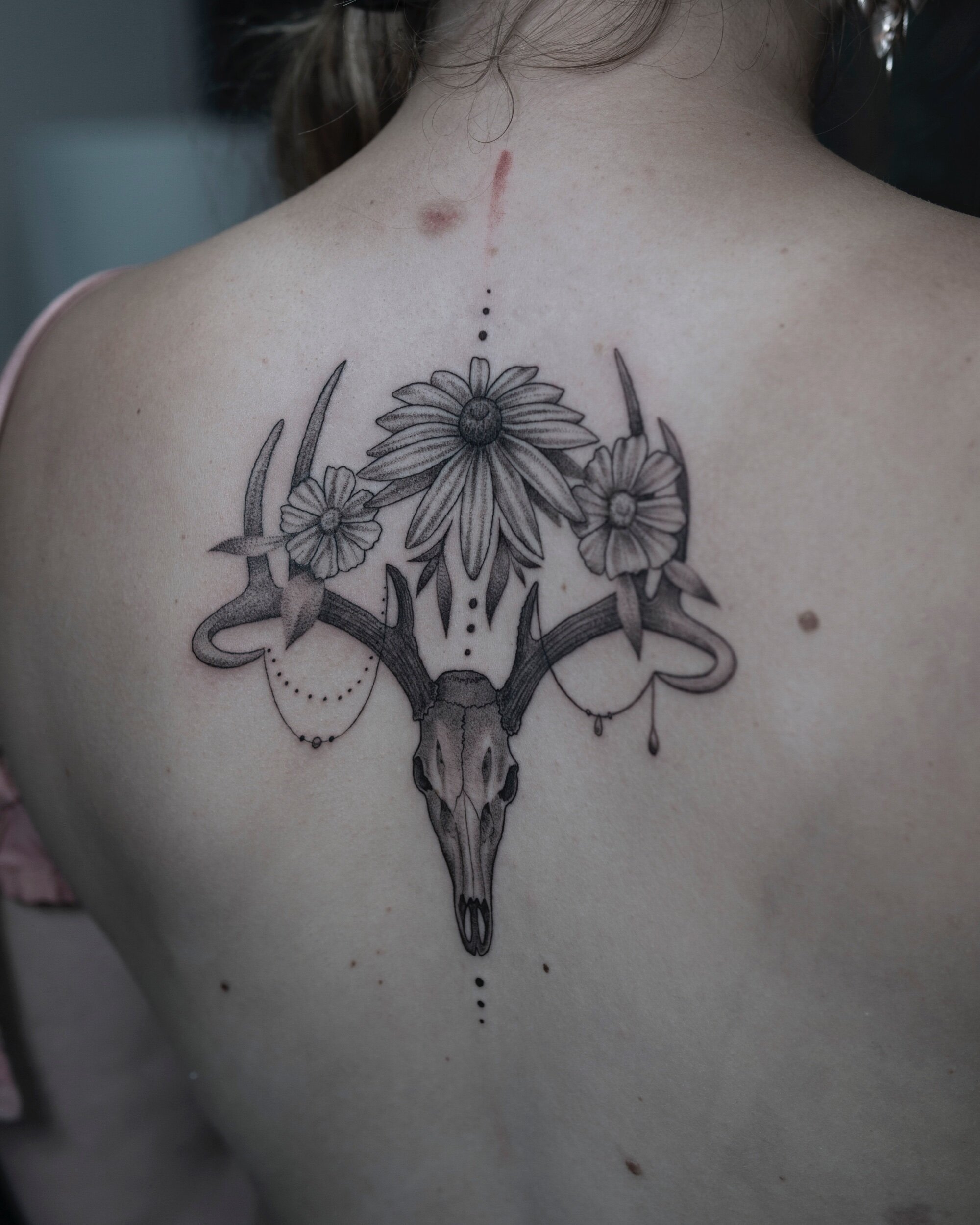 Deer and Flowers tattoo by Eva Krbdk | Photo 17368