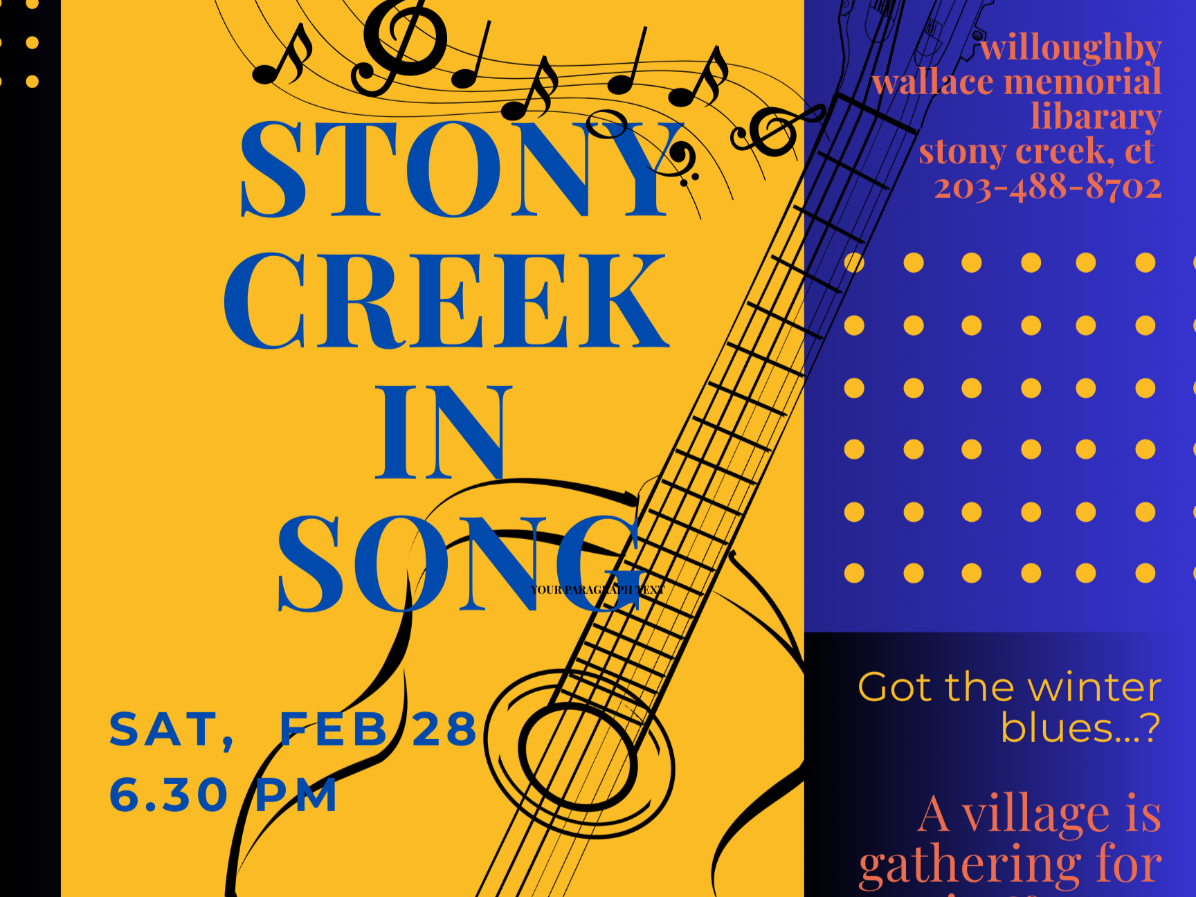 STONY CREEK IN SONG | A village gathering to make music...