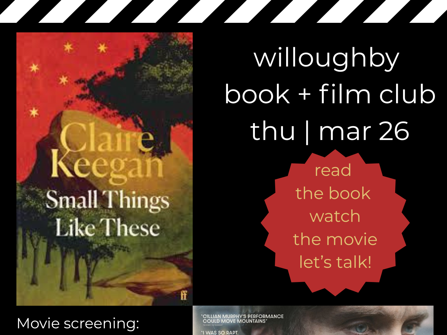 WILLOUGHBY BOOK + MOVIE CLUB | Small Things Like These