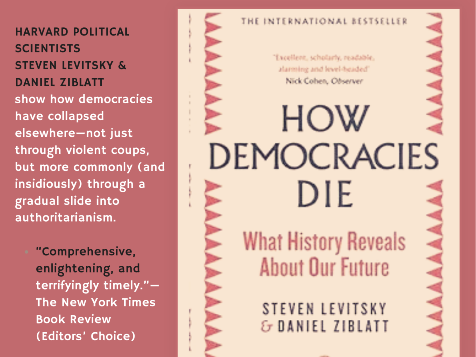 WILLOUGHBY BOOK TALK: HOW DEMOCRACIES DIE 
