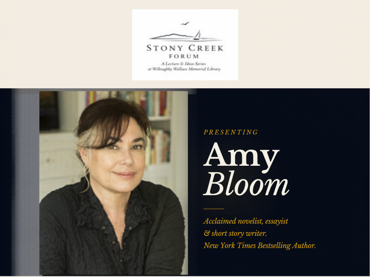 Stony Creek Forum | Amy Bloom