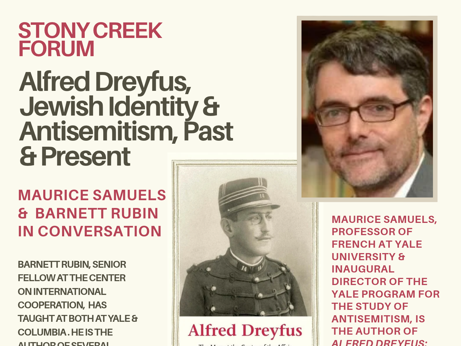 Alfred Dreyfus: Jewish Identity &amp; Antisemitism, Past &amp; Present | a Stony Creek Forum Conversation