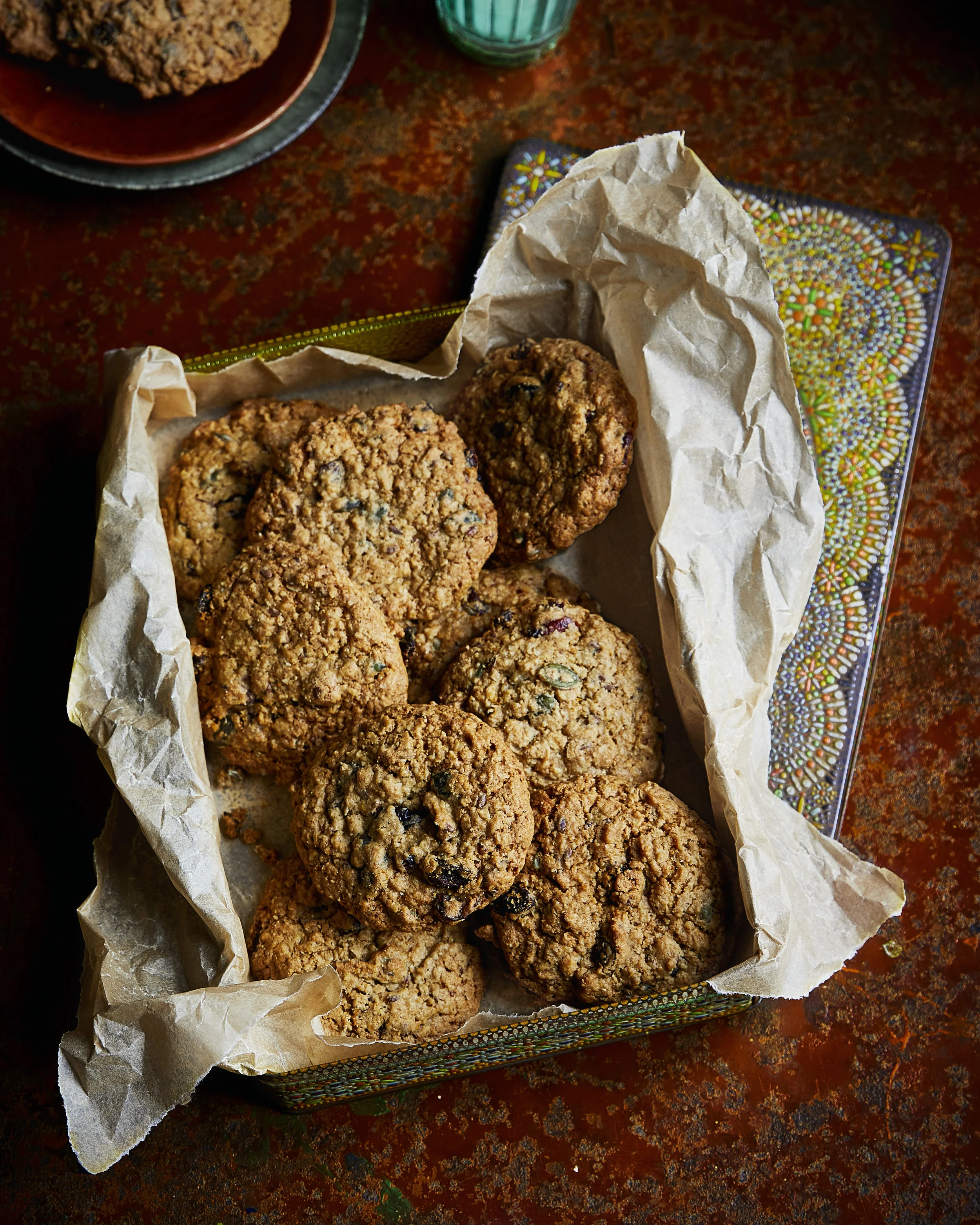 Autumnal oat and cranberry cookies 