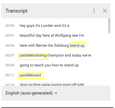 Youtube video transcripts can help with your seo and rankings.