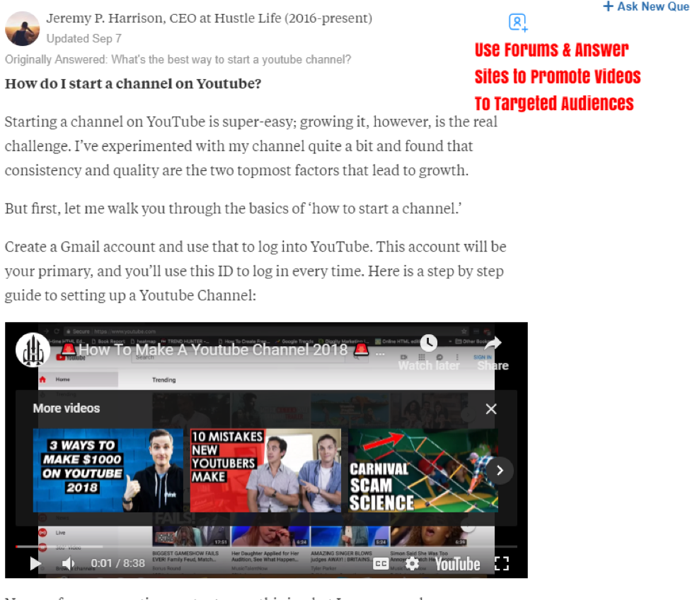 How to promote your youtube videos.